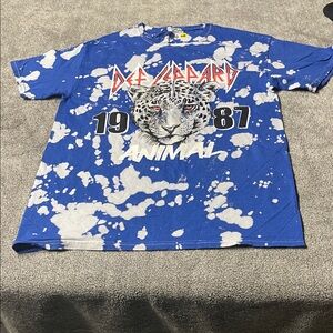 Def Leppard Animal 1987 Short Sleeve Graphic Tee in Blue